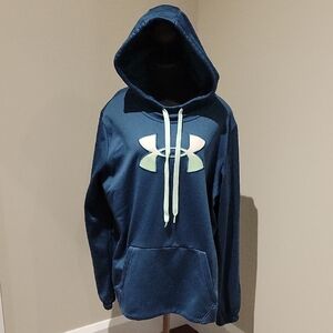 Under Armour Men's Teal Hoodie with White Logo